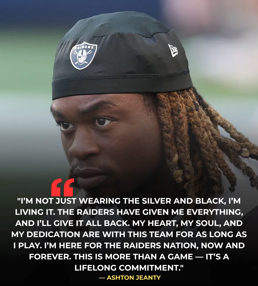 Ashton Jeanty Pledges Lifelong Loyalty to Las Vegas Raiders: ‘I’m Here for the Nation, Now and Forever’