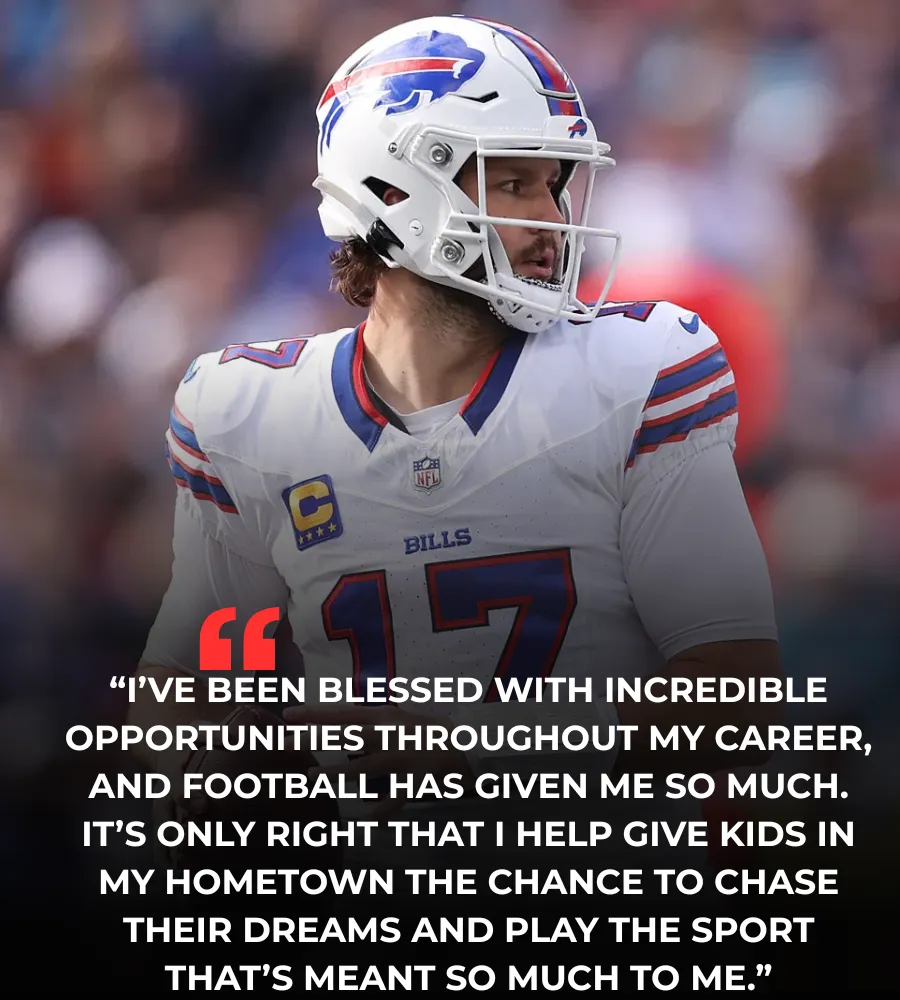 BREAKING: JOSH ALLEN PLEDGES TO DONATE 50% OF SUPER BOWL BONUS TO SUPPORT UNDERPRIVILEGED KIDS IN BUFFALO