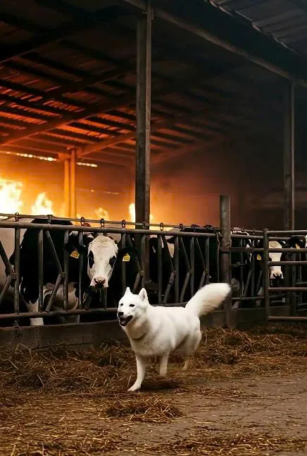 Hero Dog Runs Into Flames to Save Entire Herd of Cows