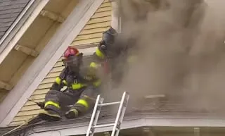 HT10. Firefighters Bail Out as Flashover Engulfs Burning Home