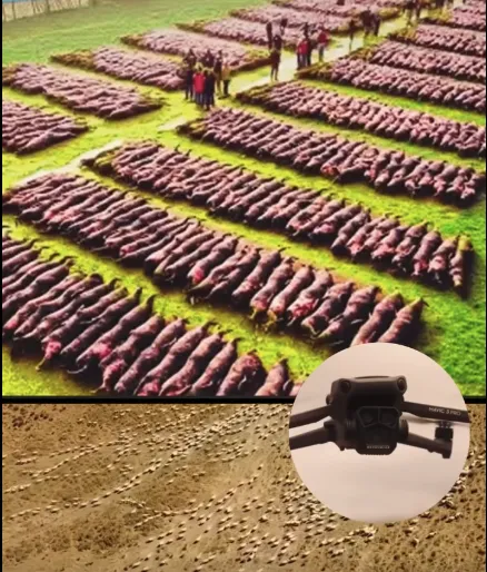 Drone Captures Stunning Magnetic Field Guiding Sheep on Failing Farm