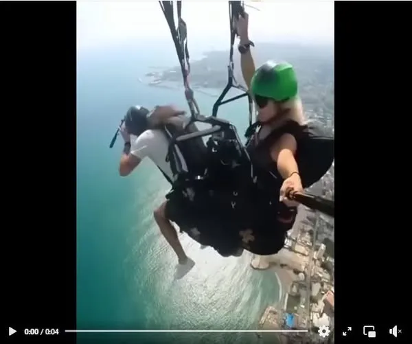 X Breaking news man fall from parachute