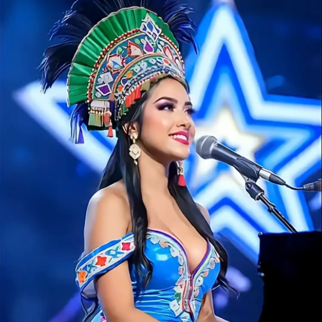 Young Woman In Tribal Outfit Singing Hallelujah On Piano Captivates Americas Got Talent Judges And Audience